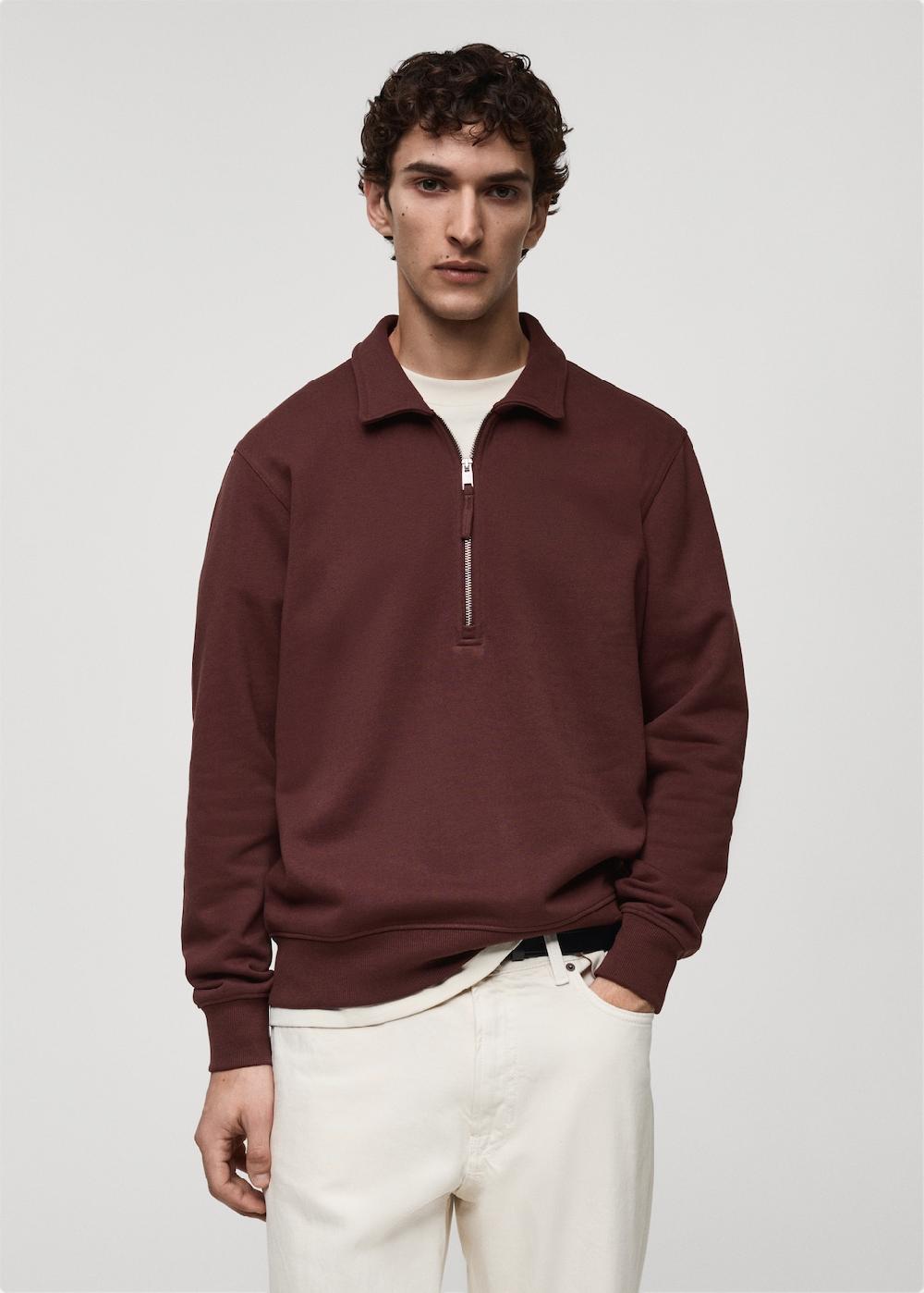 Mango Sudadera polo algodón regular fit