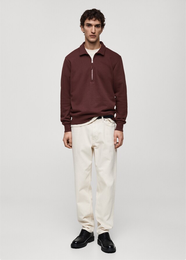 Mango Sudadera polo algodón regular fit Libre de impuestos
