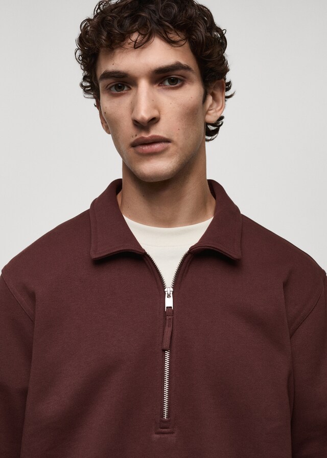 Mango Sudadera polo algodón regular fit Libre de impuestos