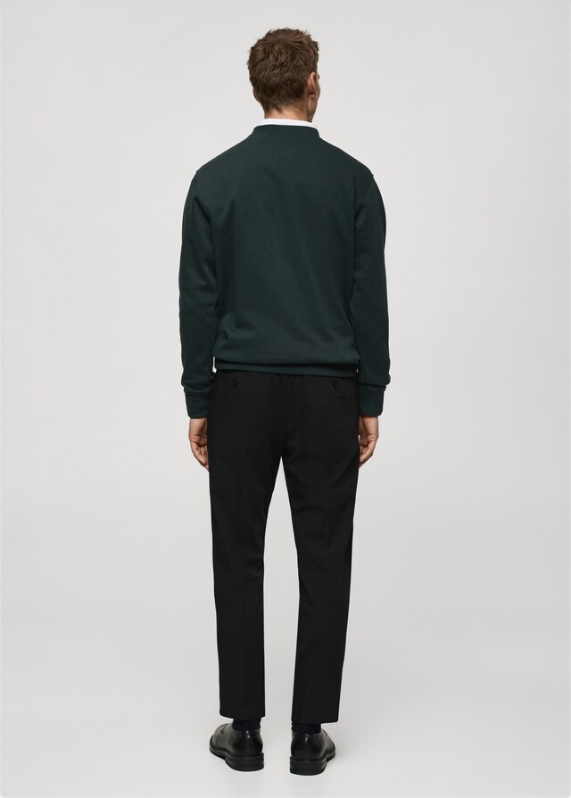 Mango Sudadera algodón mensaje bordado Descuentos del mes
