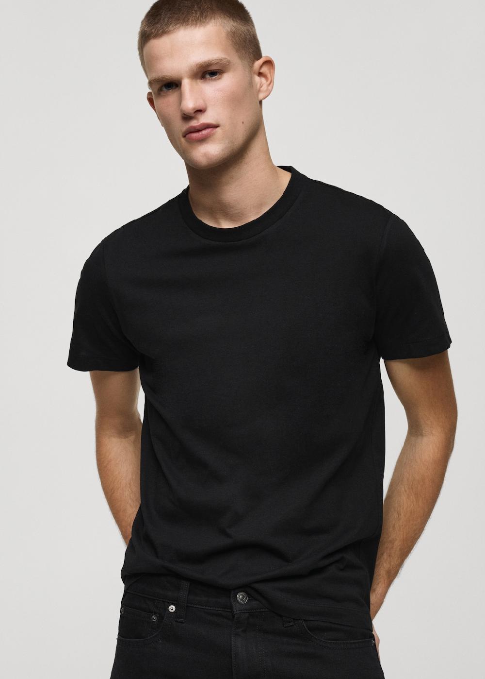 Mango Camiseta 100% algodón slim fit