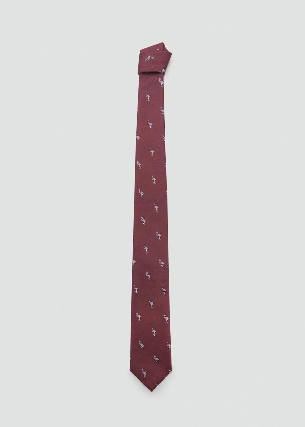 Mango Corbata seda de mora estampado animal