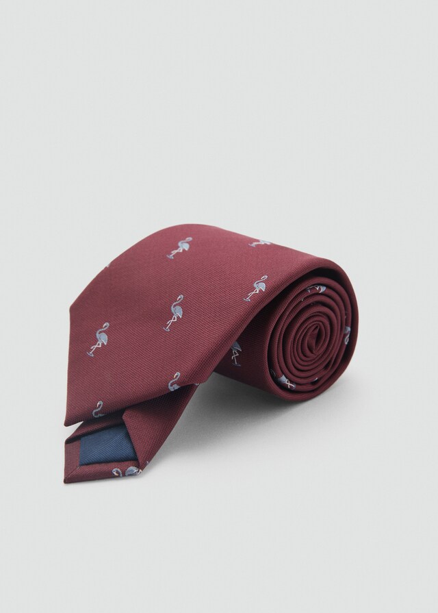 Mango Corbata seda de mora estampado animal Envío internacional gratuito