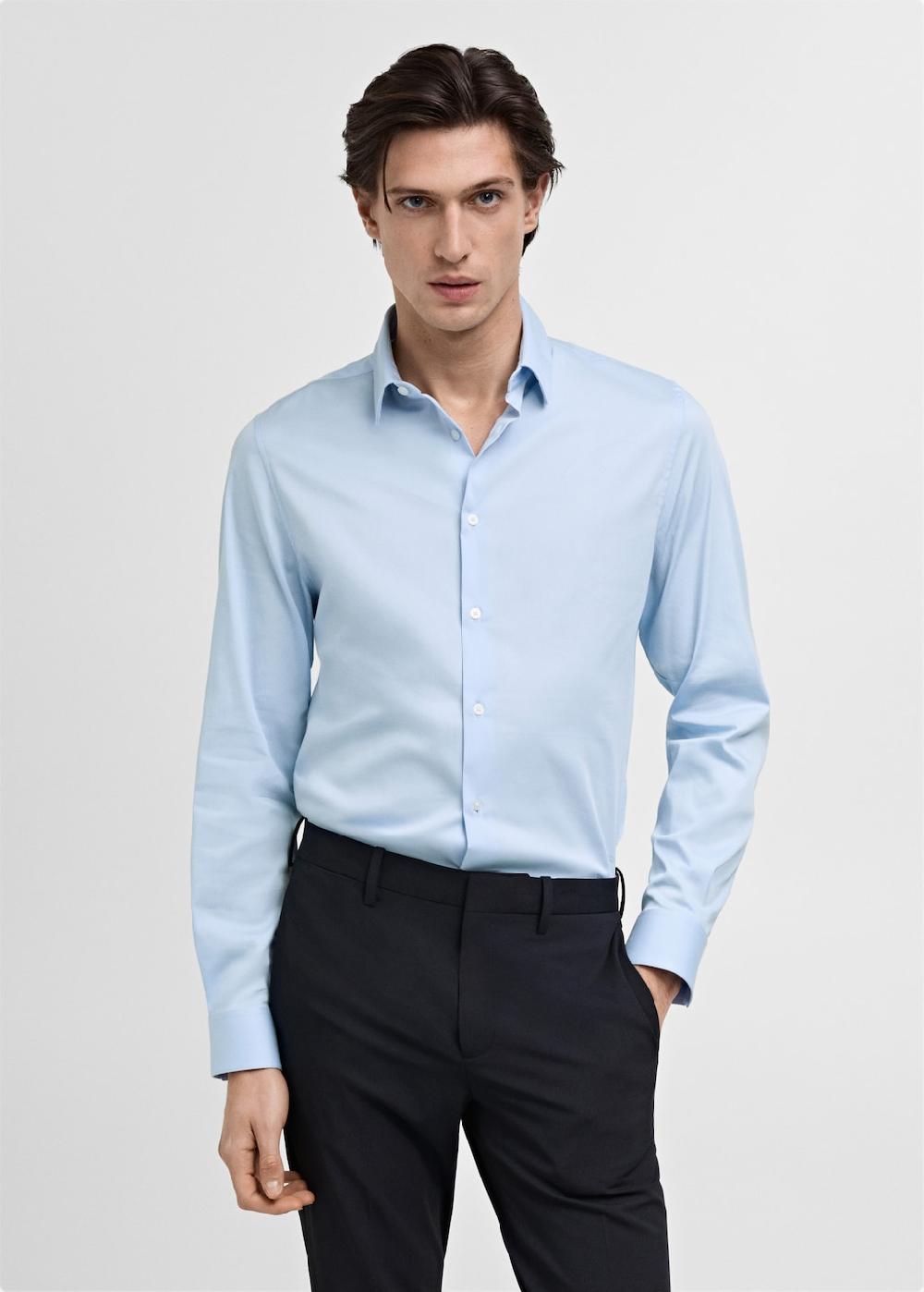 Mango Camisa traje slim fit algodón Tienda de fábrica
