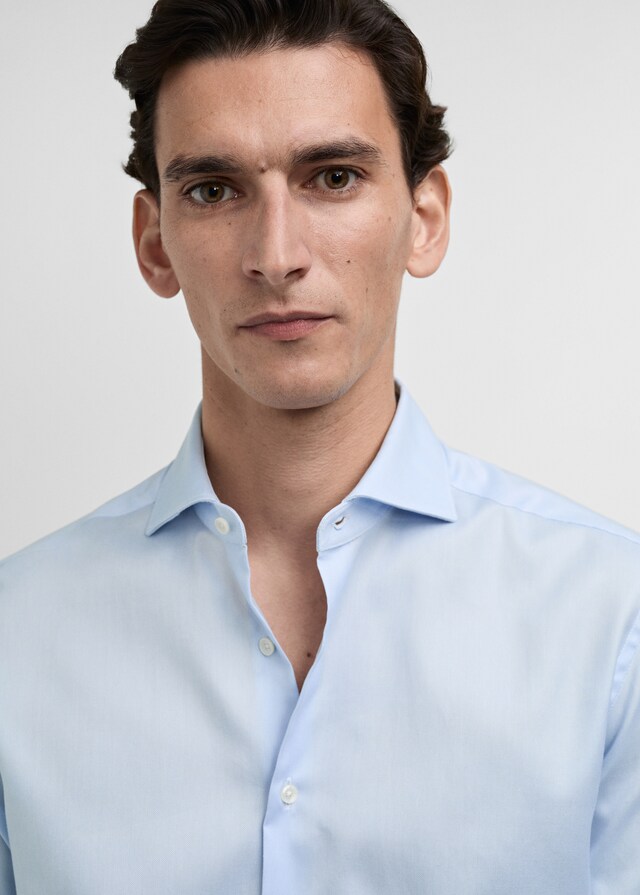 Mango Camisa traje slim fit algodón popelín Ahorra y exporta