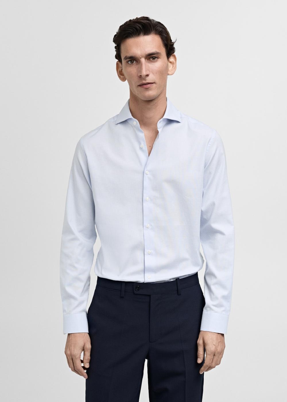 Mango Camisa traje slim fit twill microestampado En oferta