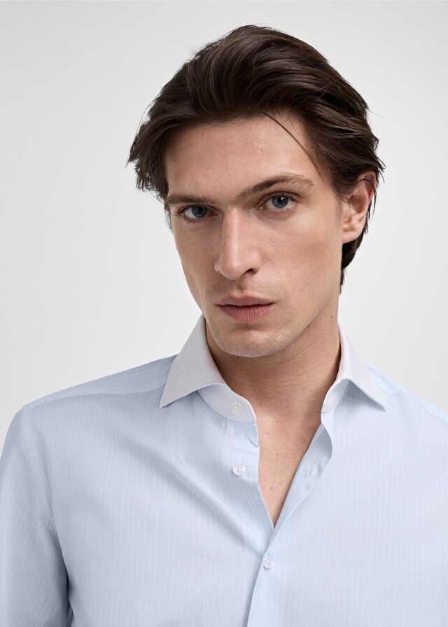 Mango Camisa traje rayas cuello contraste Libre de impuestos