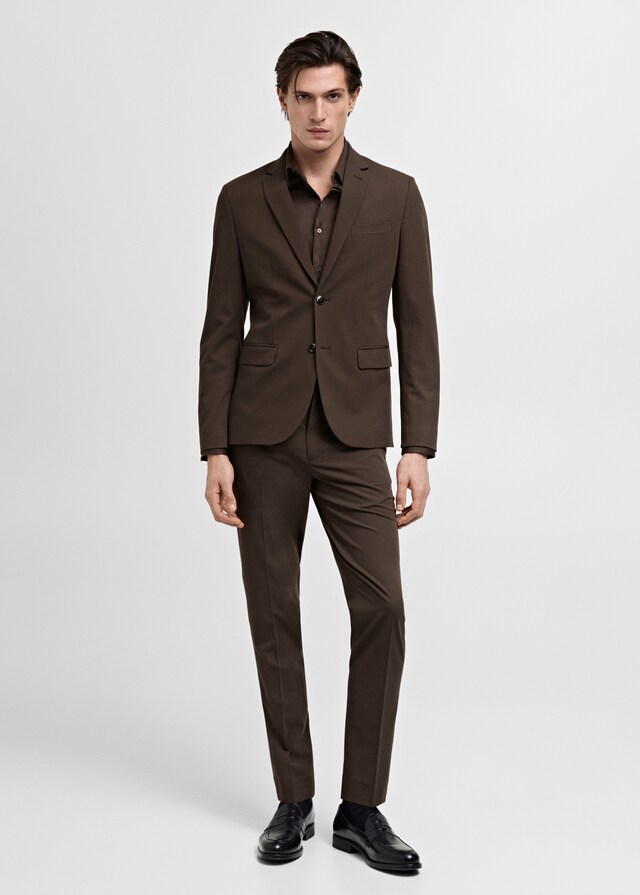 Mango Camisa traje super slim fit algodón stretch Descuentos del mes