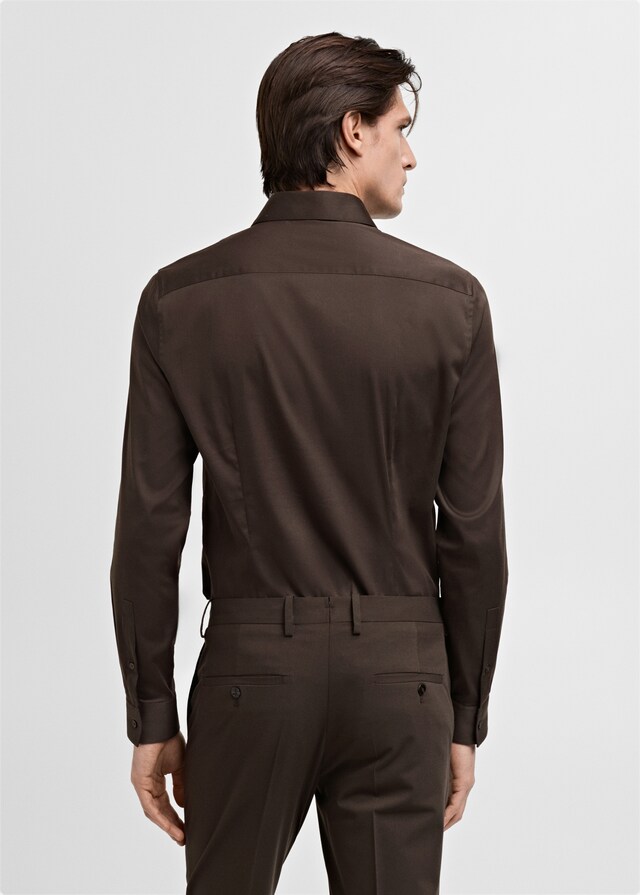 Mango Camisa traje super slim fit algodón stretch Descuentos del mes