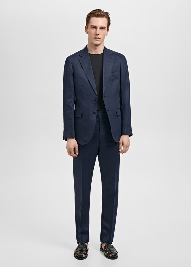 Mango Pantalón traje 100% lino slim fit Devoluciones gratuitas