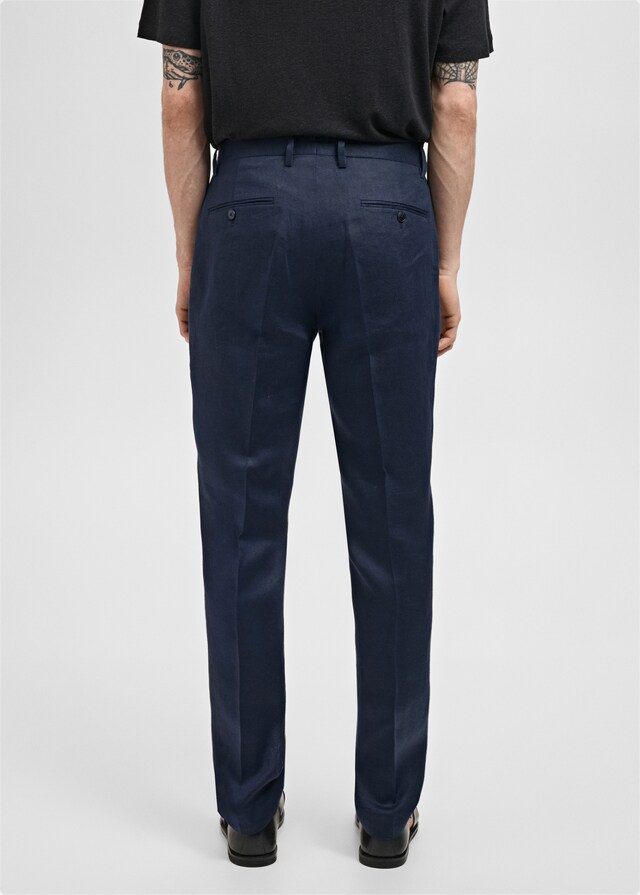 Mango Pantalón traje 100% lino slim fit Devoluciones gratuitas
