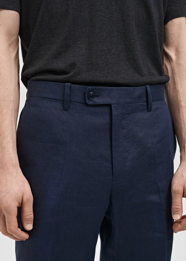 Mango Pantalón traje 100% lino slim fit Devoluciones gratuitas