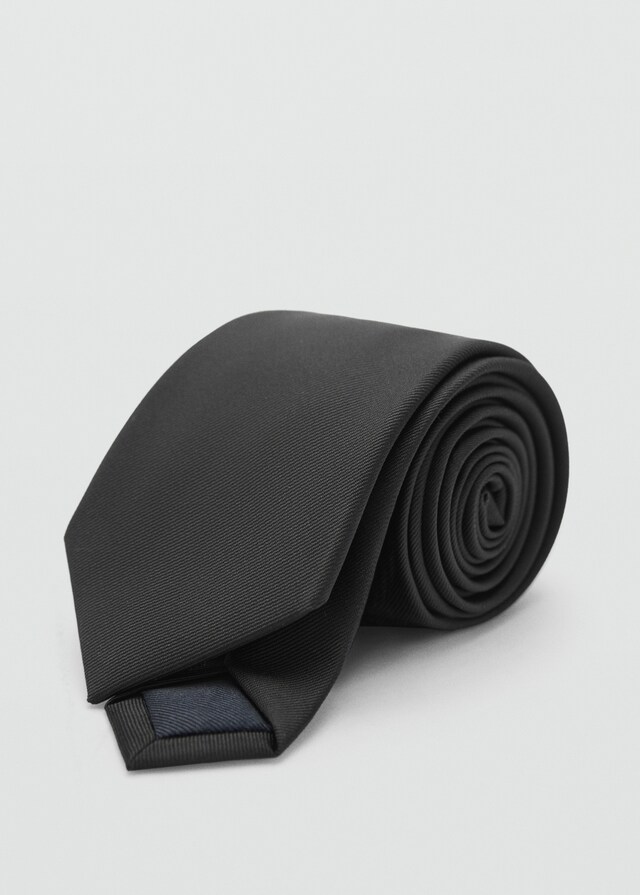 Mango Corbata lisa microestructura Descuentos del mes
