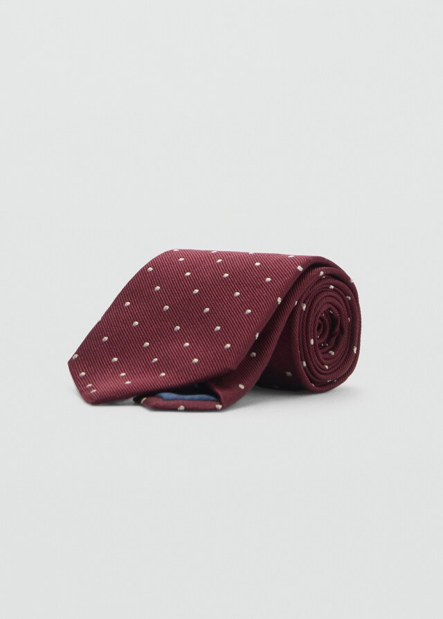 Mango Corbata seda lunares Última moda