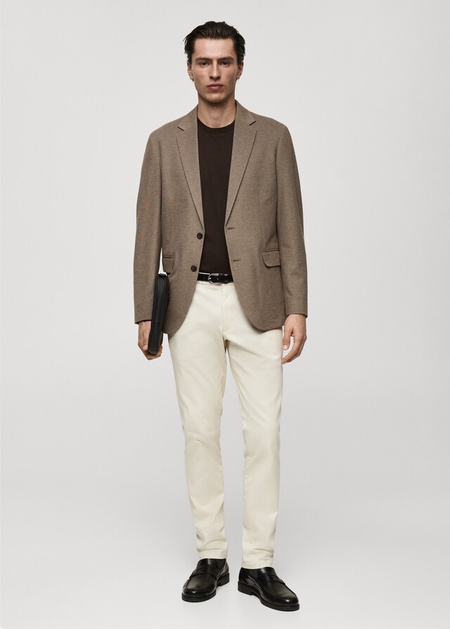 Mango Americana slim fit algodón Grandes descuentos