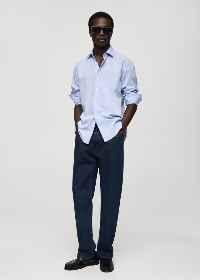 Mango Camisa regular fit algodón fil-à-fil Liquidación