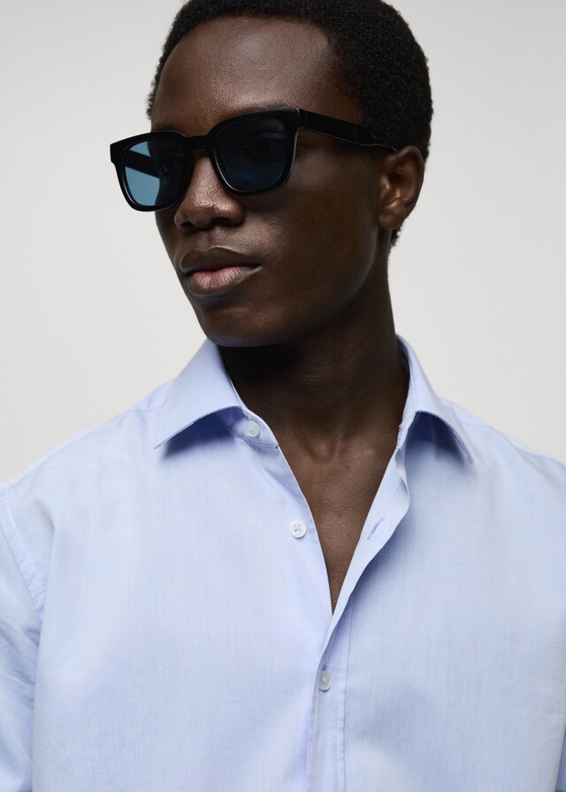 Mango Camisa regular fit algodón fil-à-fil Liquidación