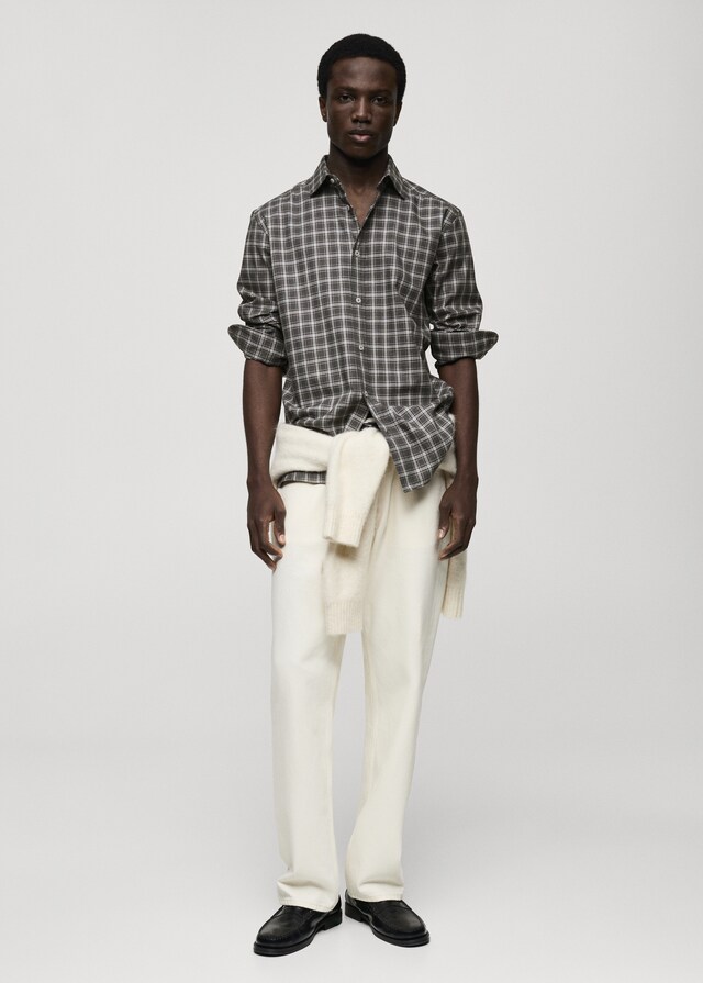 Mango Camisa regular fit algodón cuadros Envío internacional gratuito