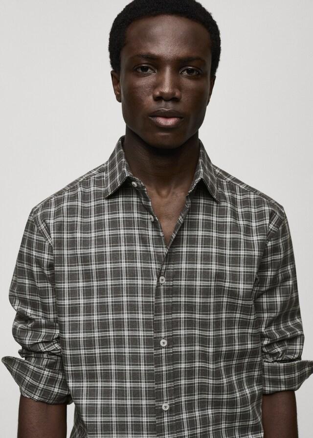 Mango Camisa regular fit algodón cuadros Envío internacional gratuito