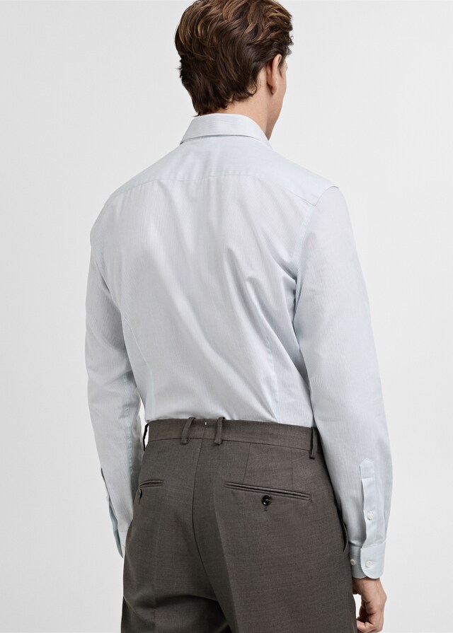 Mango Camisa traje 100% algodón rayas Precios de Black Friday