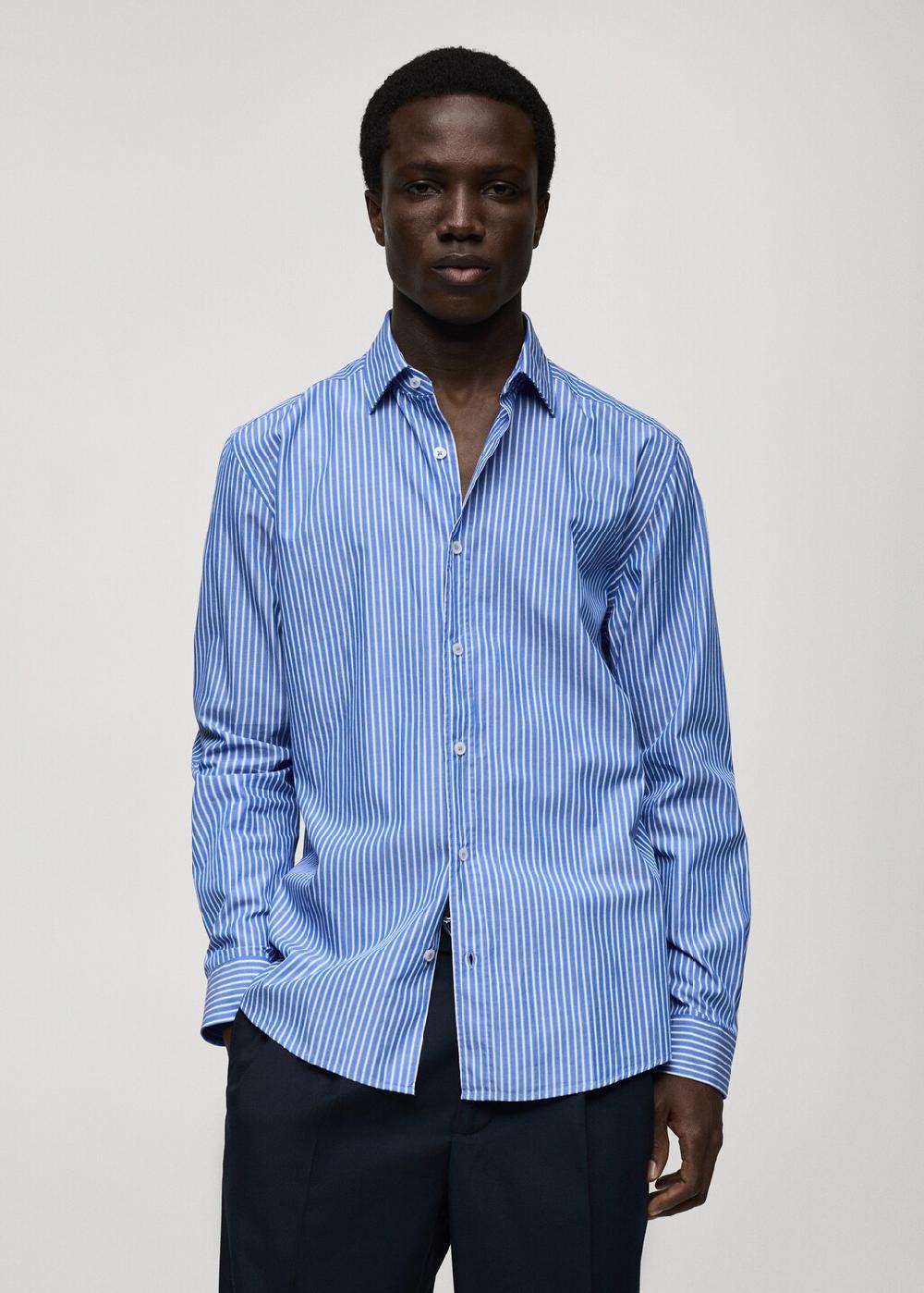 Mango Camisa 100% algodón rayas regular fit