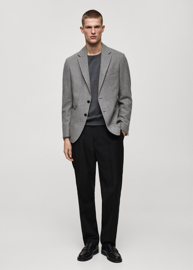 Mango Americana lana slim fit micro pata de gallo Outlet online
