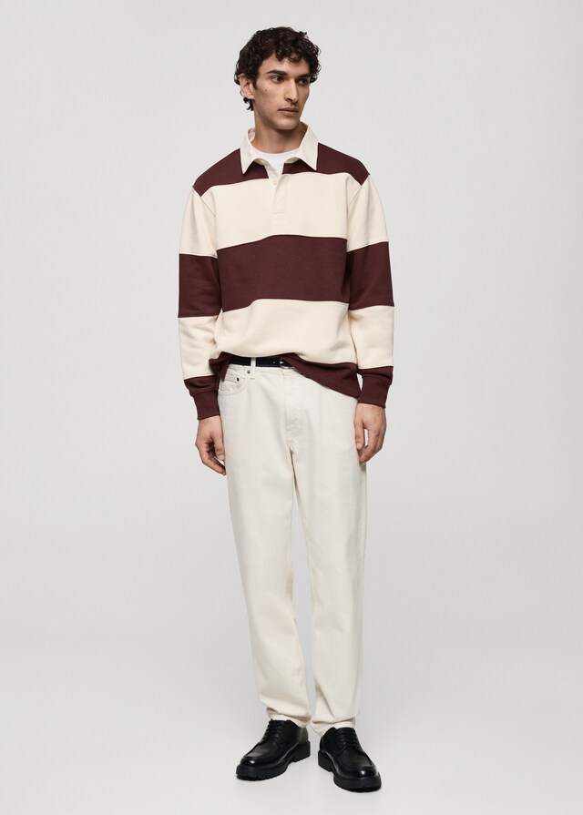 Mango Sudadera polo algodón rayas Rebajas baratas