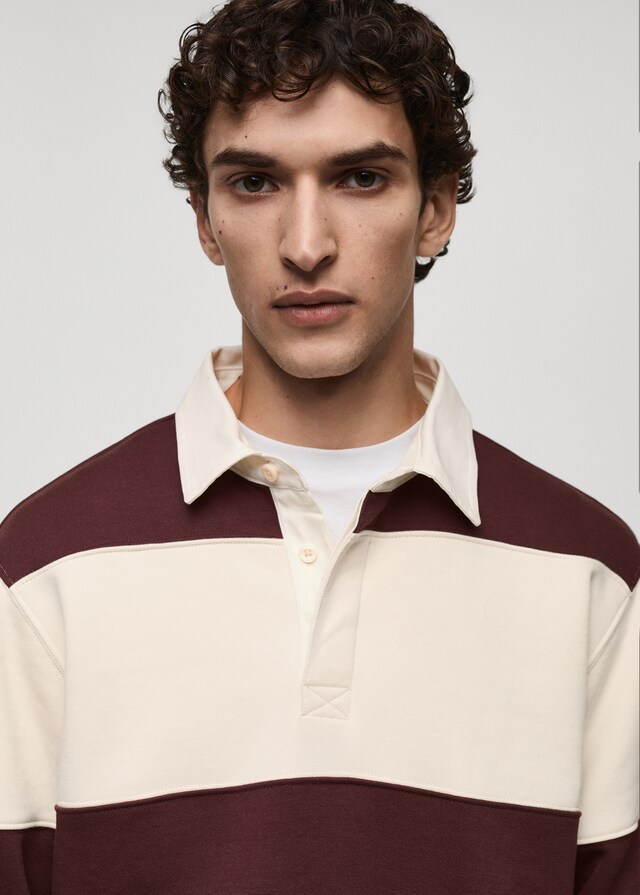 Mango Sudadera polo algodón rayas Rebajas baratas