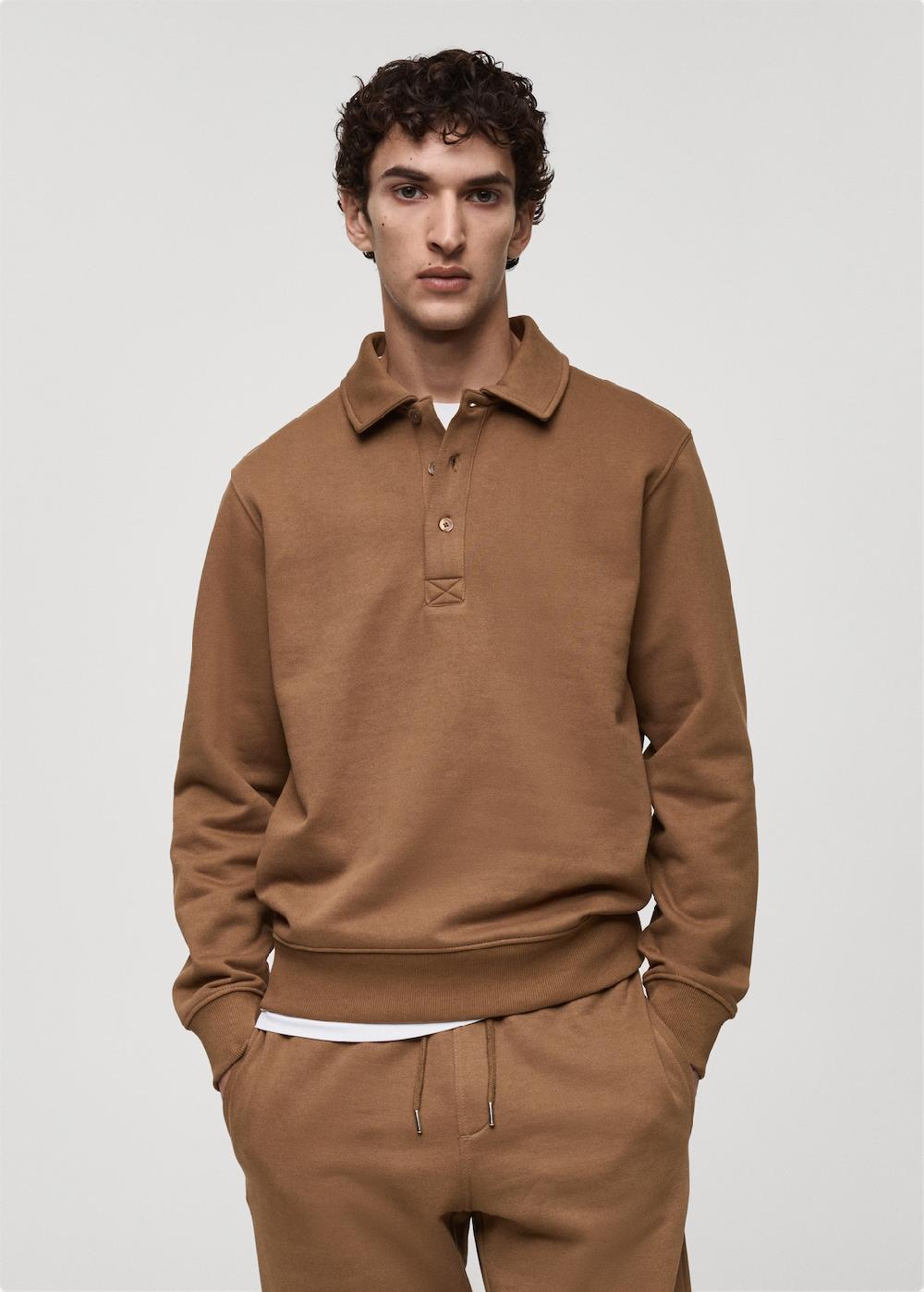 Mango Sudadera polo perchada regular fit