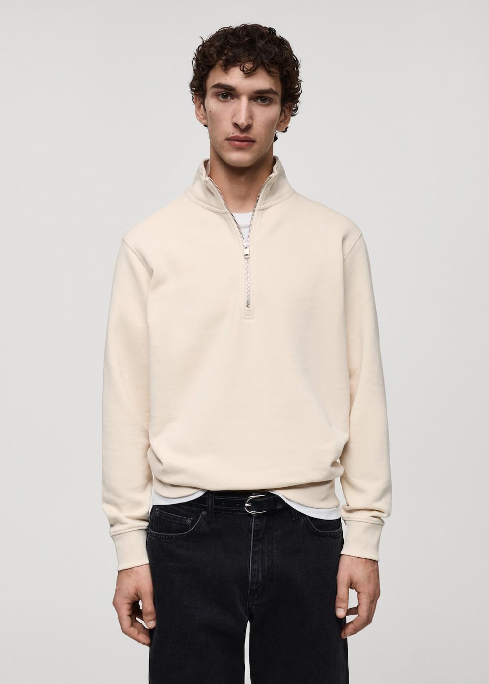 Mango Sudadera regular fit cuello cremallera