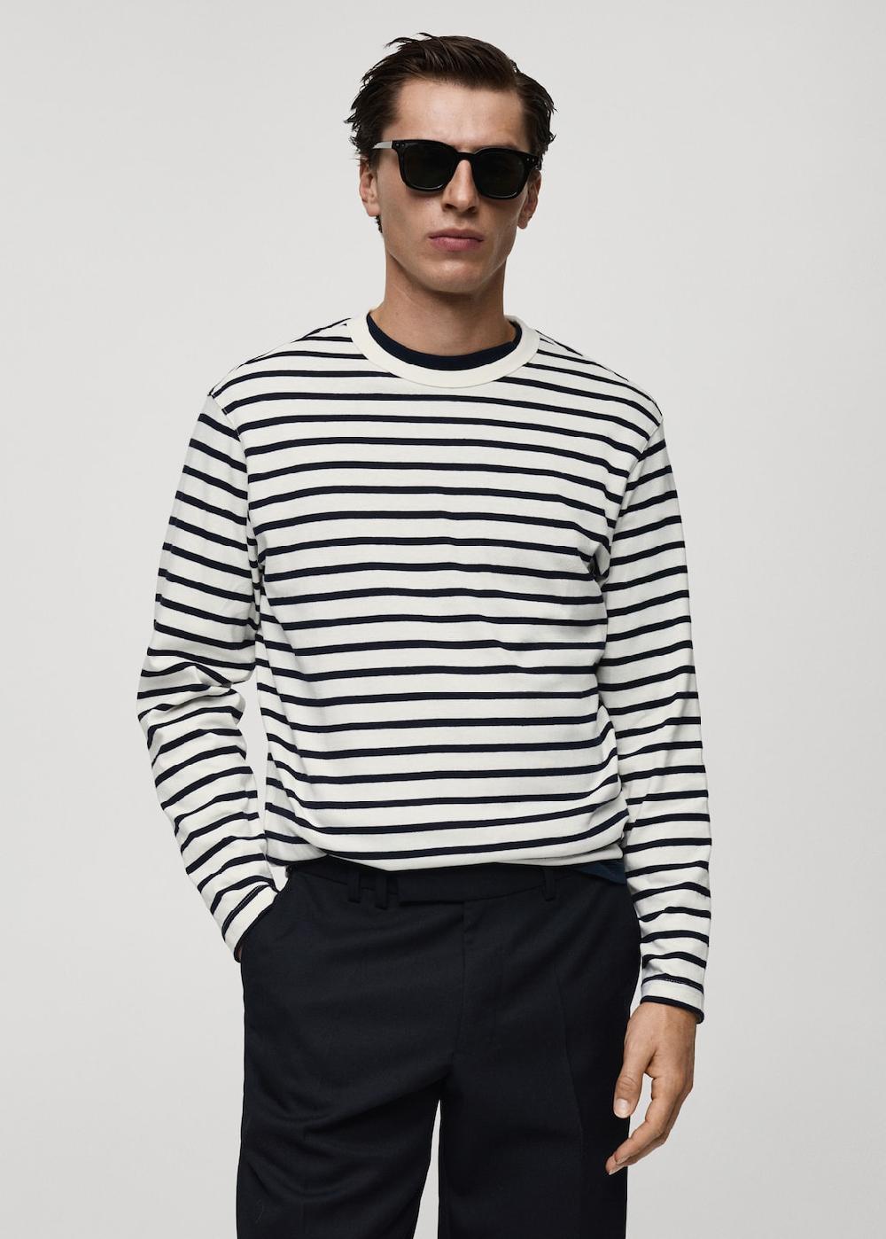 Mango Camiseta 100% algodón rayas