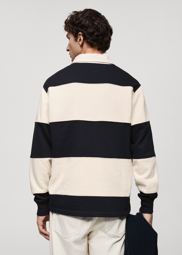 Mango Sudadera polo algodón rayas Oferta especial