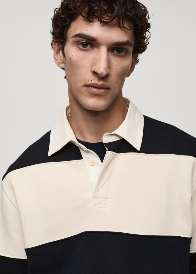 Mango Sudadera polo algodón rayas Oferta especial