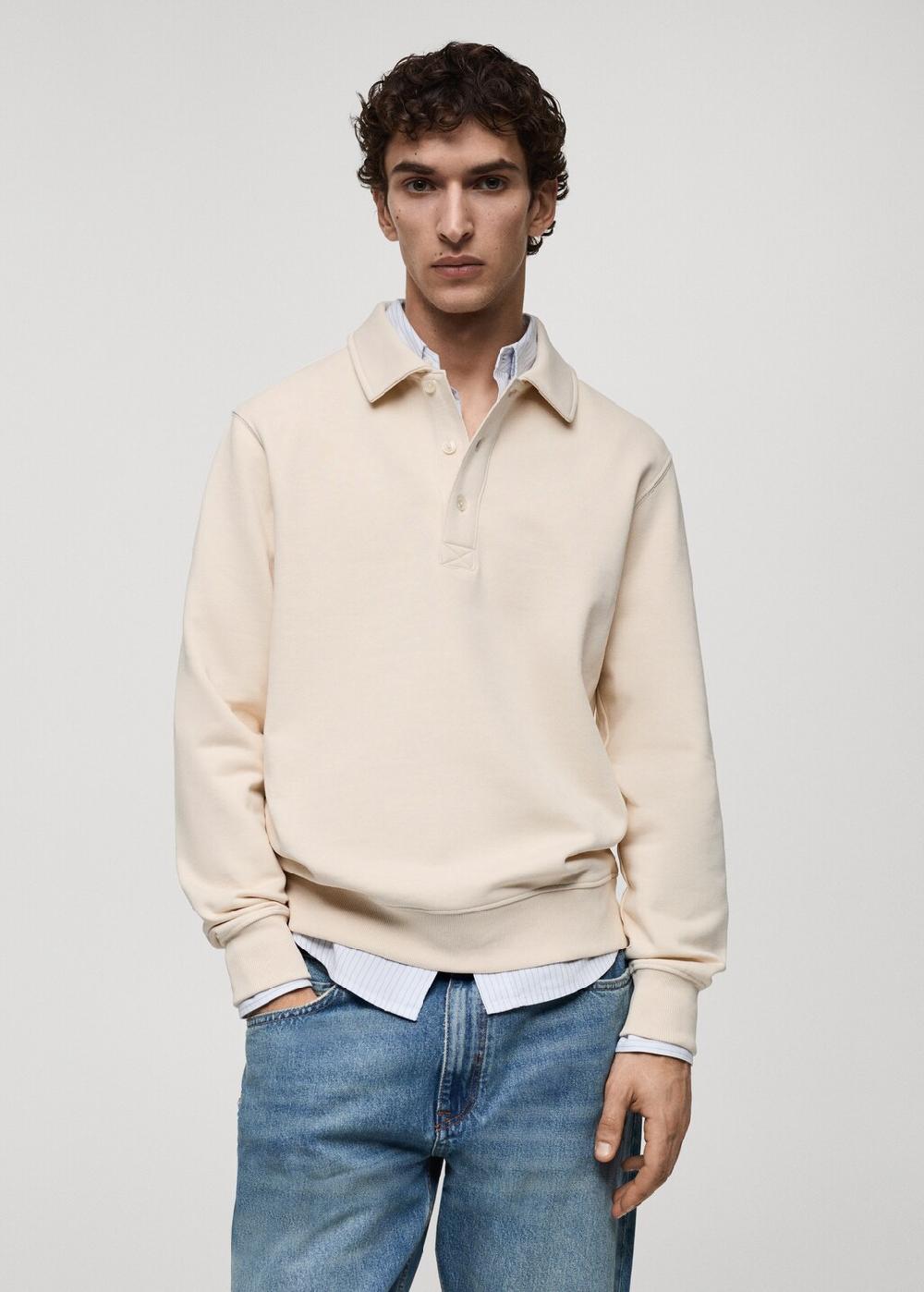 Mango Sudadera polo perchada regular fit Envío gratis