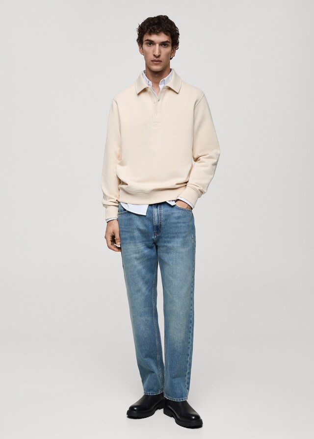 Mango Sudadera polo perchada regular fit Envío gratis