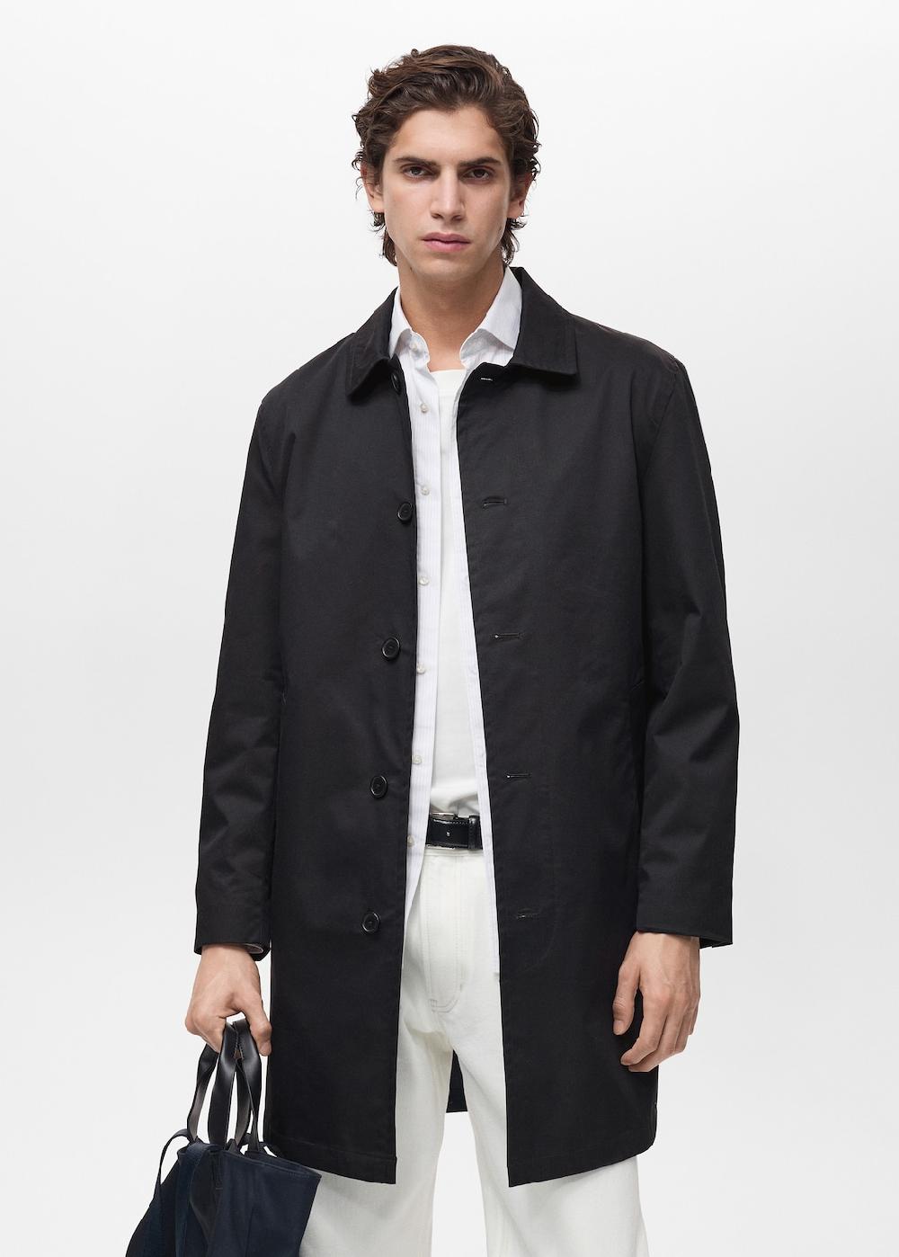 Mango Gabardina algodón water repellent Últimos 2 días
