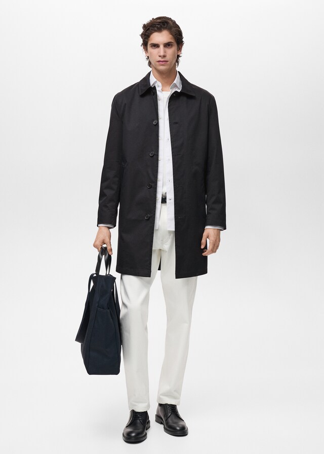Mango Gabardina algodón water repellent Últimos 2 días