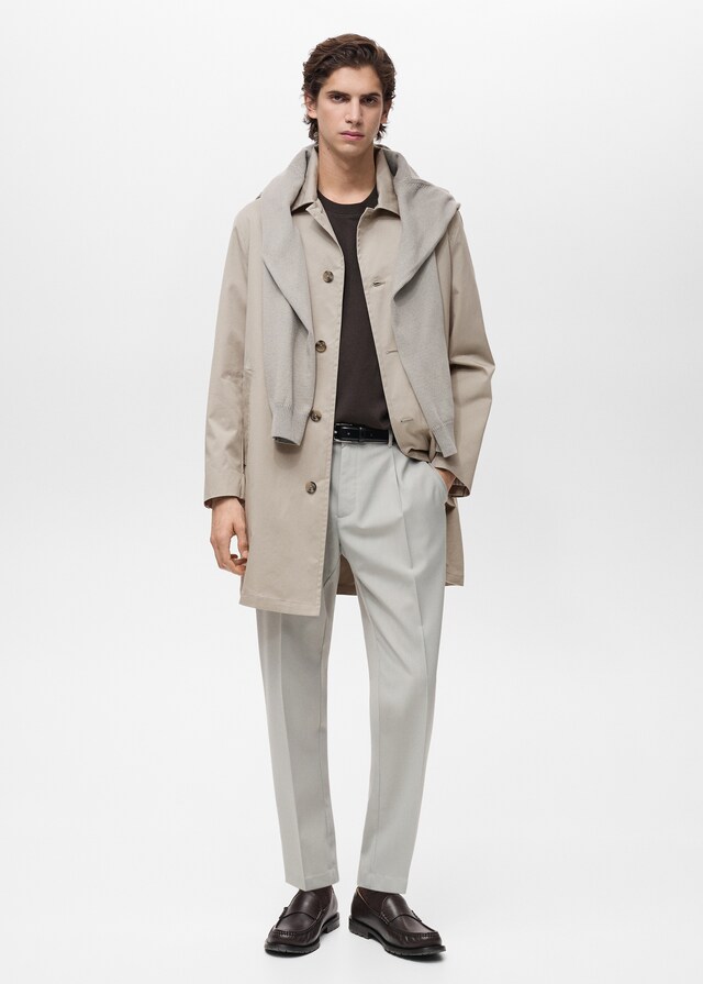 Mango Gabardina algodón water repellent Último día