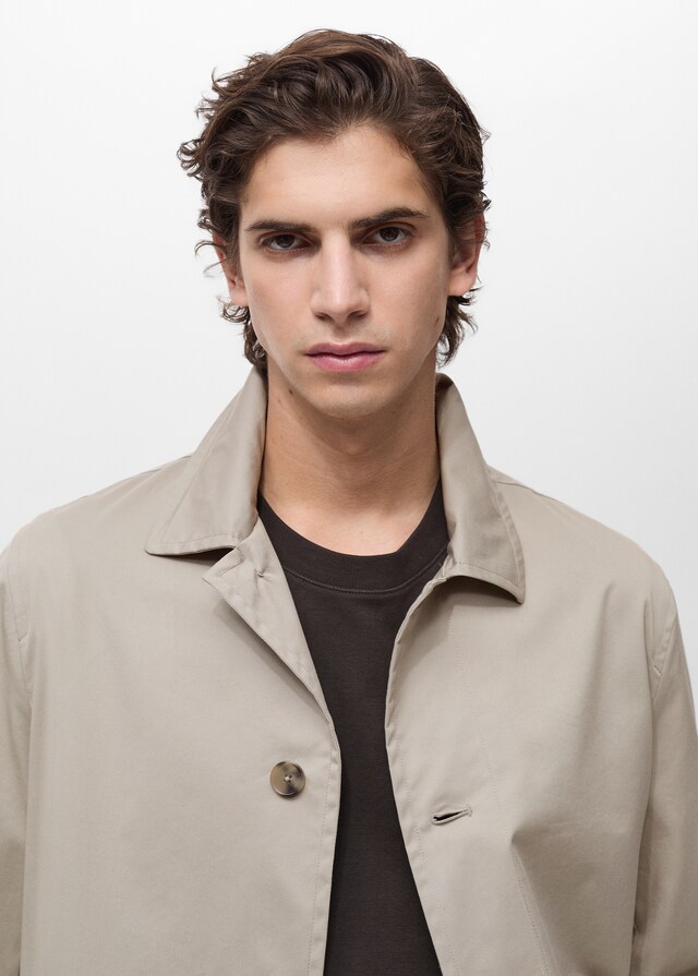 Mango Gabardina algodón water repellent Último día