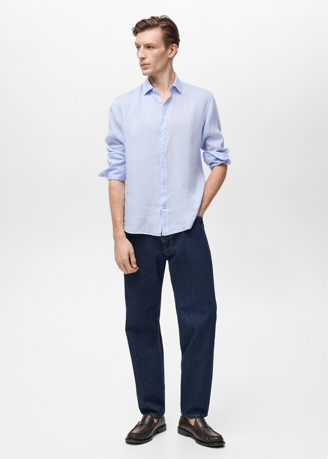 Mango Camisa 100% lino regular fit Oferta especial de fábrica