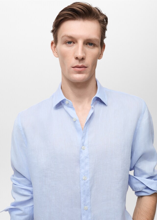 Mango Camisa 100% lino regular fit Oferta especial de fábrica