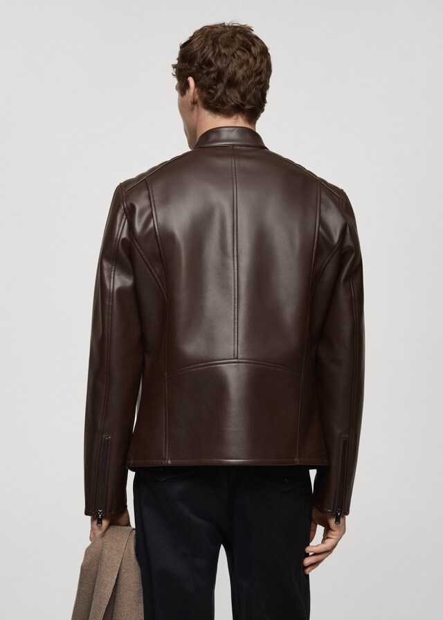 Mango Chaqueta efecto piel detalle costuras Grandes descuentos