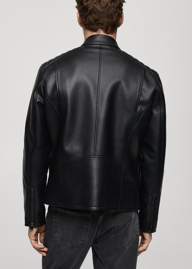 Mango Chaqueta efecto piel detalle costuras Liquidación