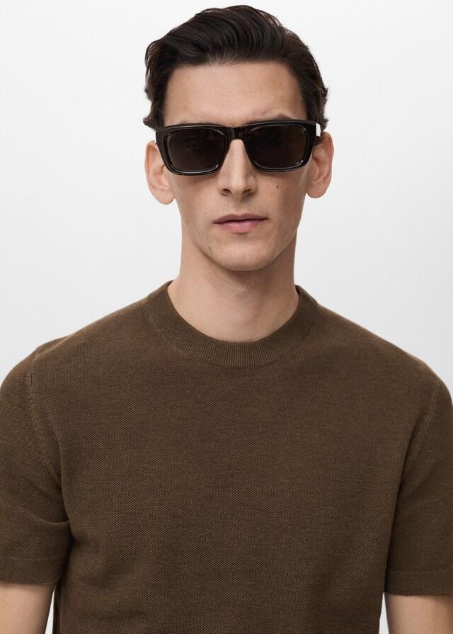 Mango Camiseta punto fino algodón En oferta