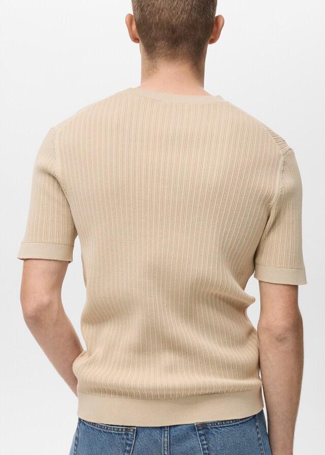 Mango Camiseta punto algodón trenzado Oferta exclusiva