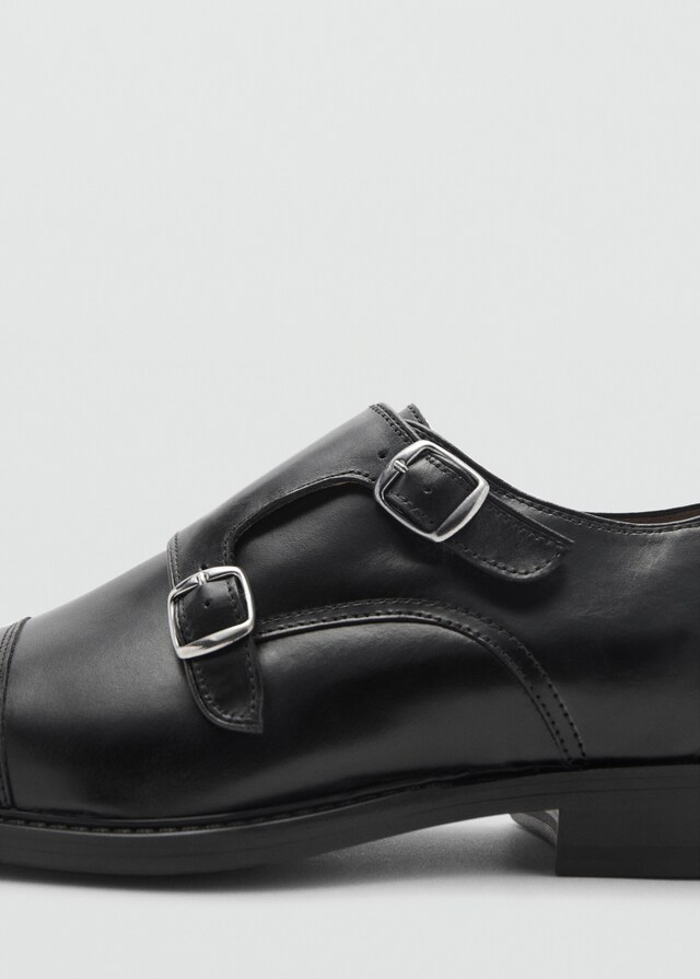 Mango Zapato piel doble hebilla Precio ultrabajo
