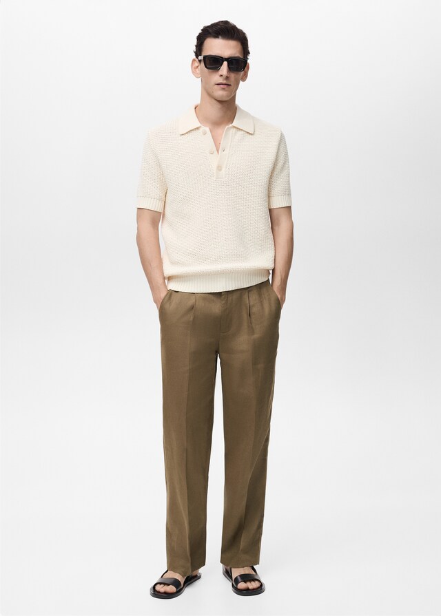 Mango Pantalón 100% lino pinzas Outlet online