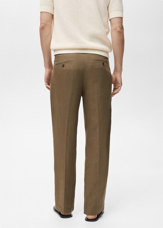 Mango Pantalón 100% lino pinzas Outlet online