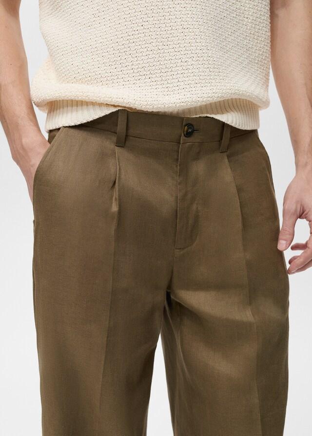 Mango Pantalón 100% lino pinzas Outlet online
