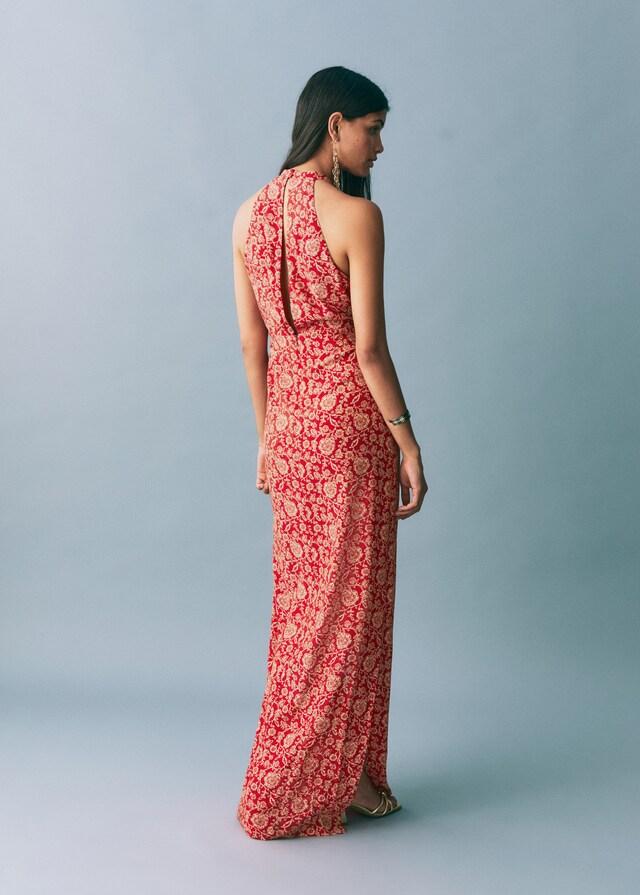 Mango Vestido estampado cuello halter Gran oferta